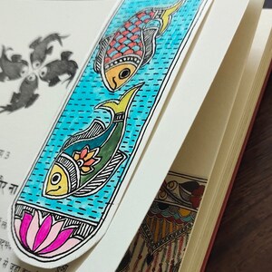 Brown - Madhubani Handpainted Wooden Bookmark 25 main image 0