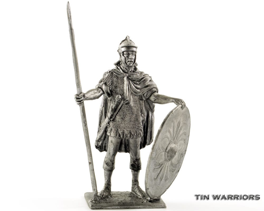 Collection scale 1/32 miniature Mycenaean heavily armed warrior Tin toy soldier 