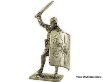 The Roman Legionnaire - II Dacian War, 105 AD metal sculpture. Collection 54mm 1/32 miniature figurine. Tin toy soldiers shop