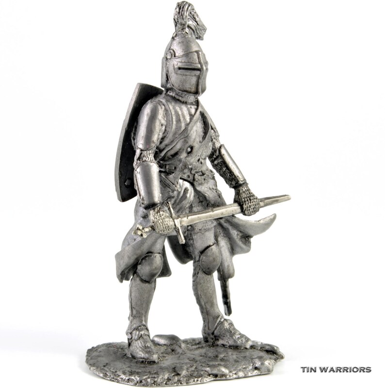 Tin toy soldiers shop Knight Middle ages metal miniature sculpture Toy soldier Collection 54mm 132 miniature figurine