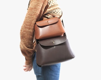 Bolso lateral de cuero hecho a mano en Francia (sangre de buey)