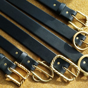 Leather belt ornemental buckles handmade in France image 1