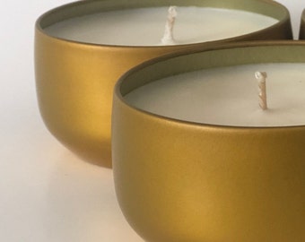 Kitchen Classics- Set of Two Gold Tin Candles (8oz)