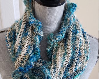 Ruffled Infinity Scarf with Sheen Yarn