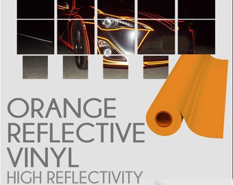 12/" x 5/' ORANGE Reflective Vinyl Adhesive Cutter Sign Hight Reflectivity