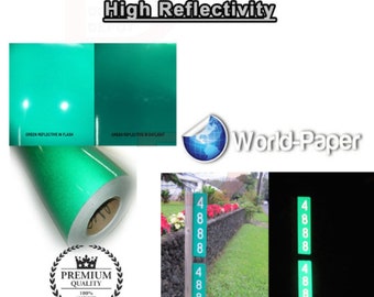 Green Reflective 24/"x 50 Feet Vinyl Adhesive Sign Plotter Hight Reflectivity