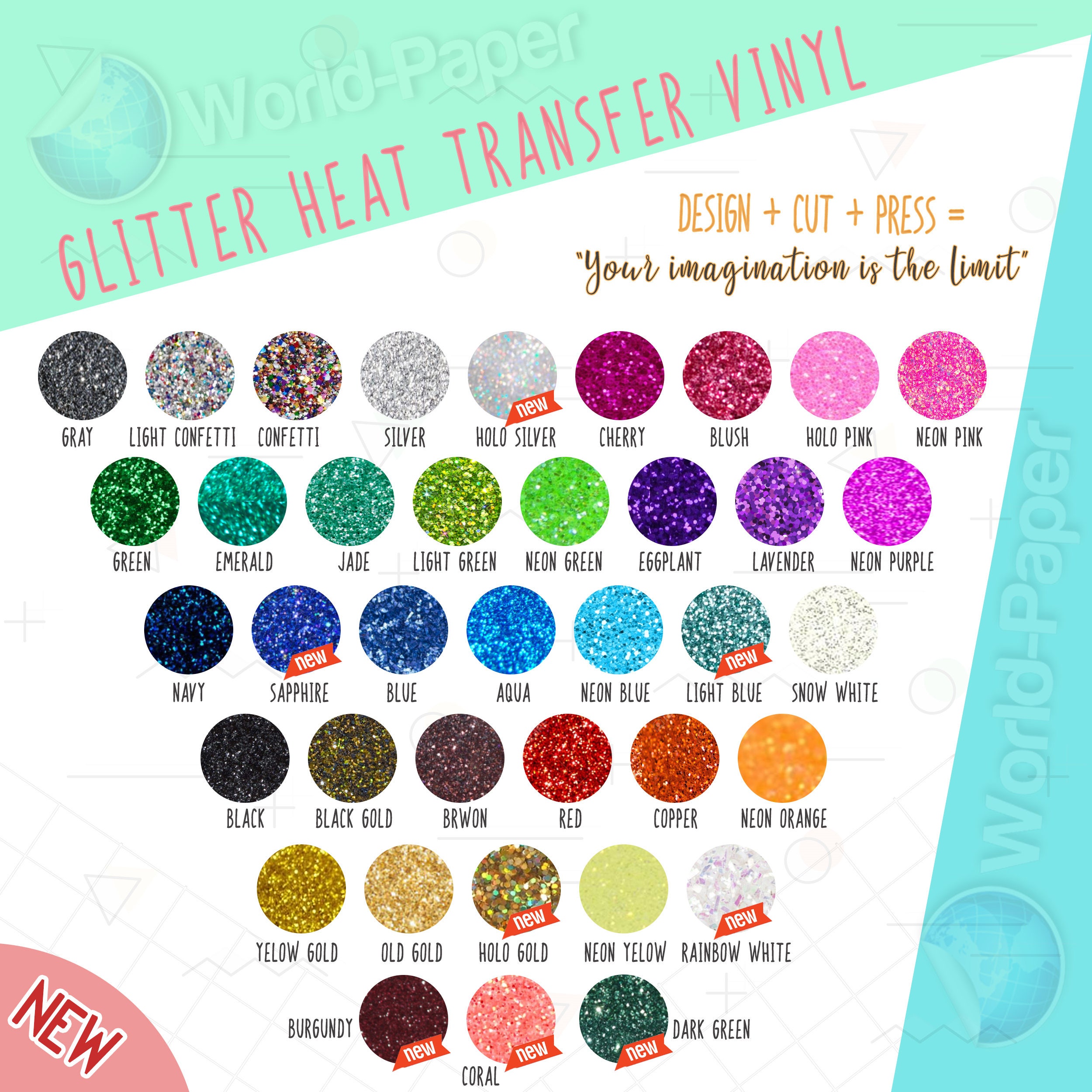 Glitter HTV 12x20 Sheets Glitter HTV Sheets Glitter Sheets Etsy