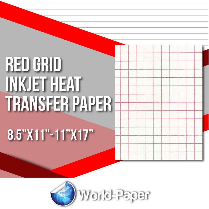 Business & Industrial 10 SHEETS RED GRID LIGHT COLORS INKJET IRON ON