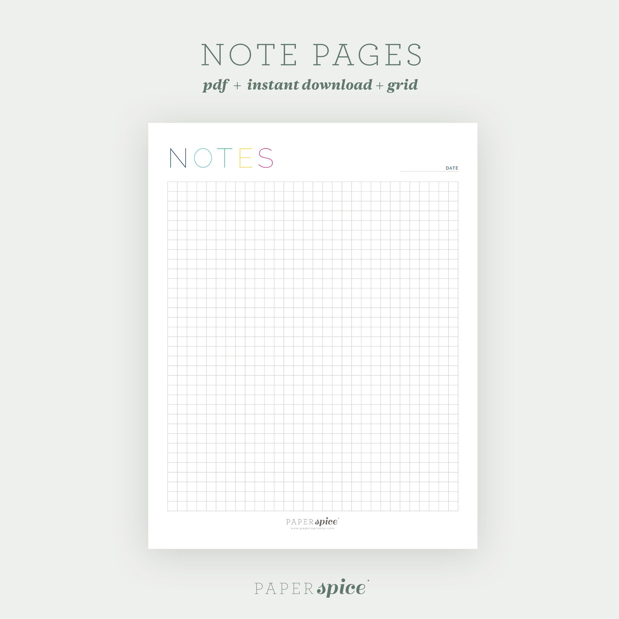 Notes Printable PDF Lined Unlined Grid Dot Grid Home | Etsy