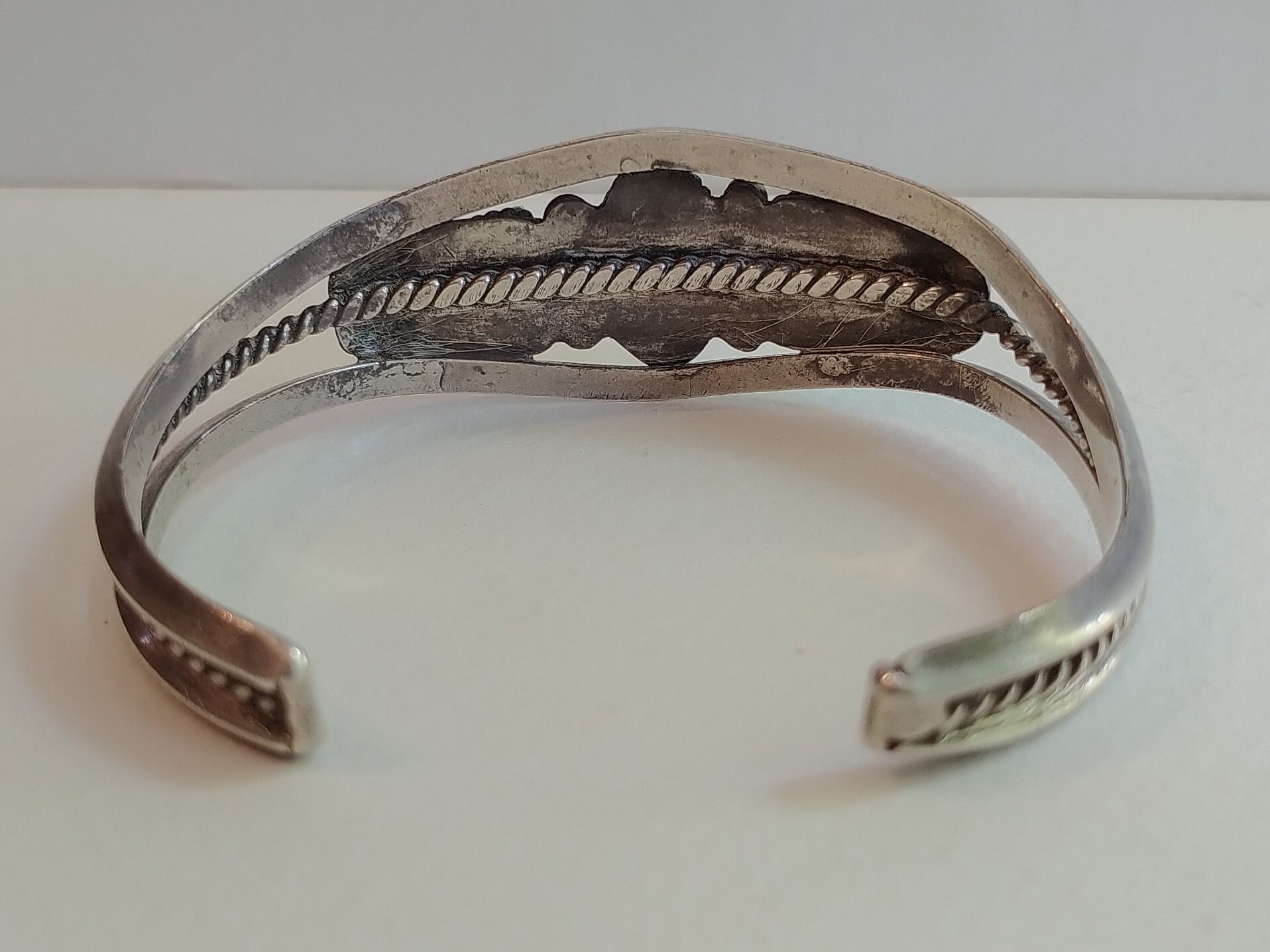 Vintage NAVAJO Indian Twisted Wire Silver Triangle TURQUOISE - Etsy