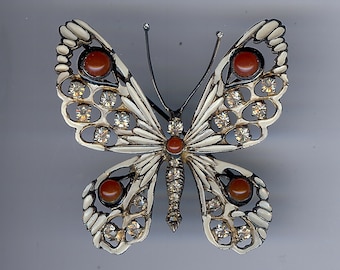 ヴィンテージの鮮やかなエナメル加工の蝶のブローチ（A1679） - Etsy 日本