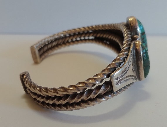 VINTAGE NAVAJO 1930’s SILVER BRACELET Vintage Navajo Silver Bracelet with Turquoise Circa 1930