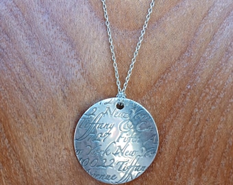 TIFFANY & Co sterling silver notes PENDANT NECKLACE