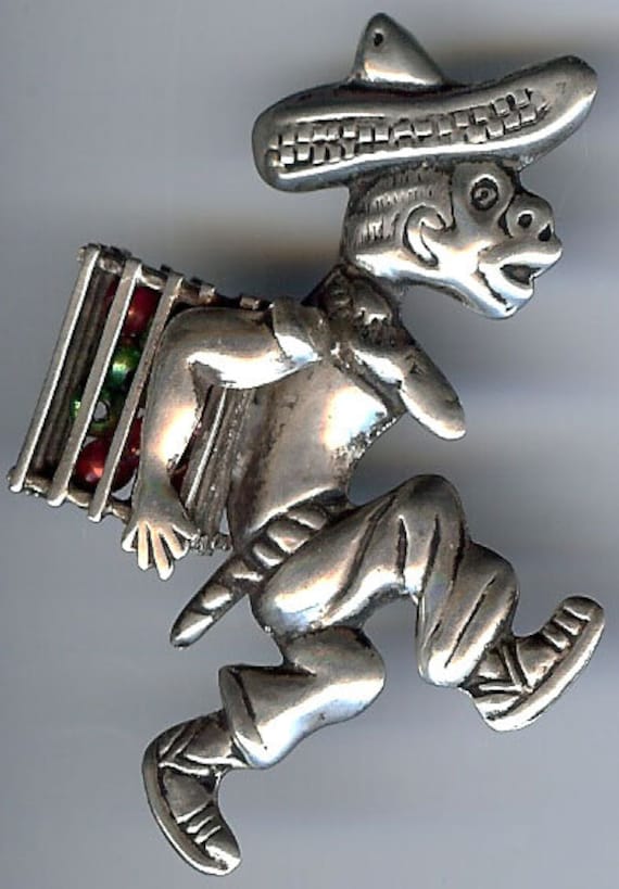 Comical Vintage MEXICAN Sterling SIlver RUNNING MA