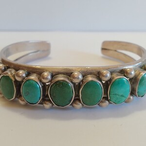 Native American Mongo Vintage Navajo Carico Lake Turquoise Sterling Silver Bracelet Native American Mongo Vintage Navajo Carico Lake Turquoise Sterling Silver Bracelet