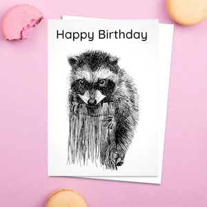 Carte d’anniversaire de raton laveur