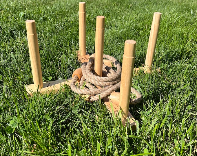 Ring Toss Outdoor Lawn Game Backyard Party Supply School Carnival Camp Game Beach Tailgating Eco Friendly Wooden Game for Outdoor Wedding