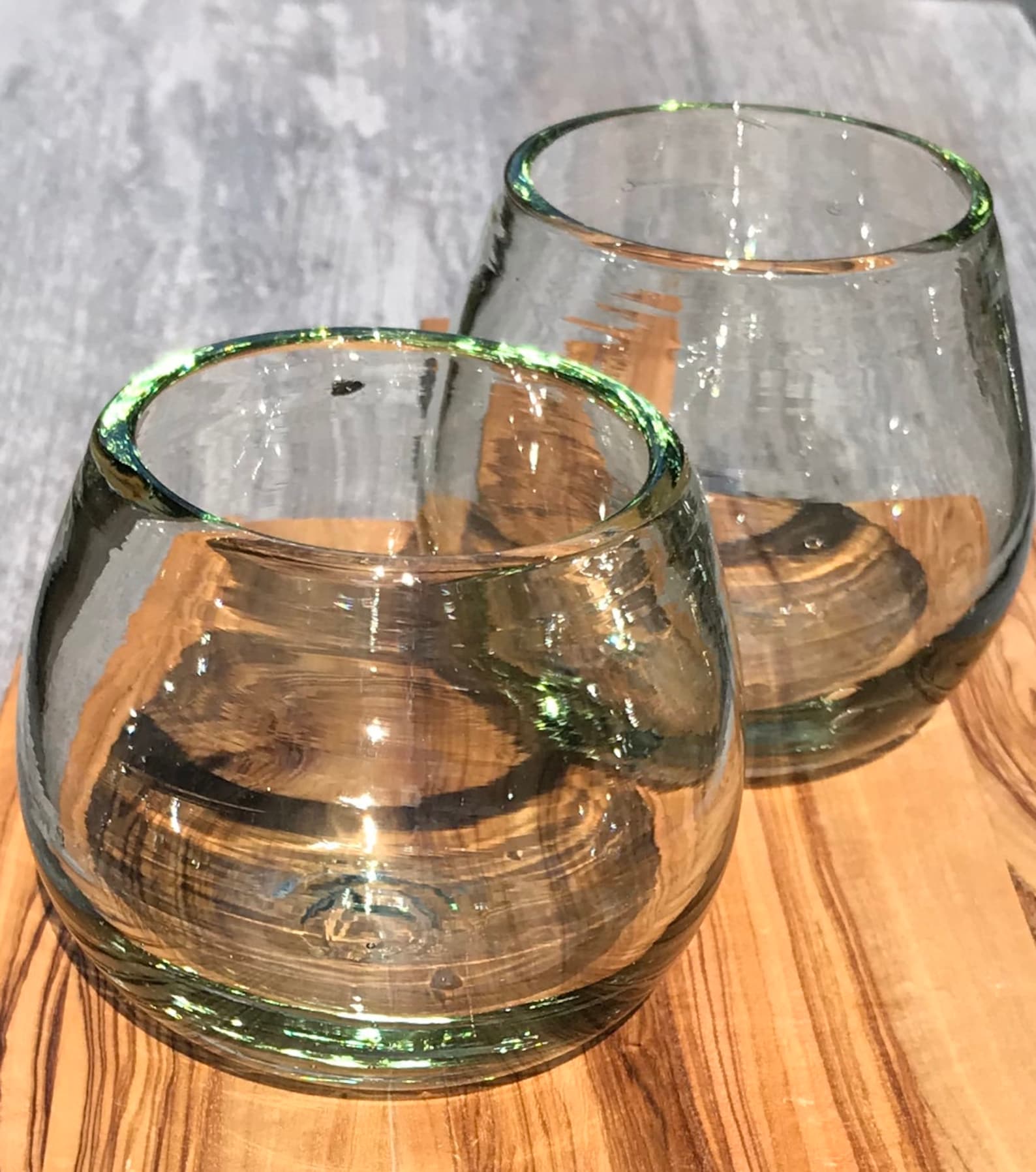 Hand Blown Recycled Glass Roli Poli Glasses Cocktail Glasses Etsy