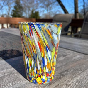 Murano Blown Glass Italy Art Glass Tumbler Gift for Glass Collector Multicolor
