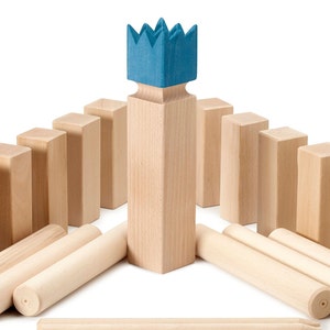 Triumph Premium Kubb Set - Includes 10 Kubb Blocks, 6 Tossing Dowels, 1  King Kubb 4 Corner Pegs