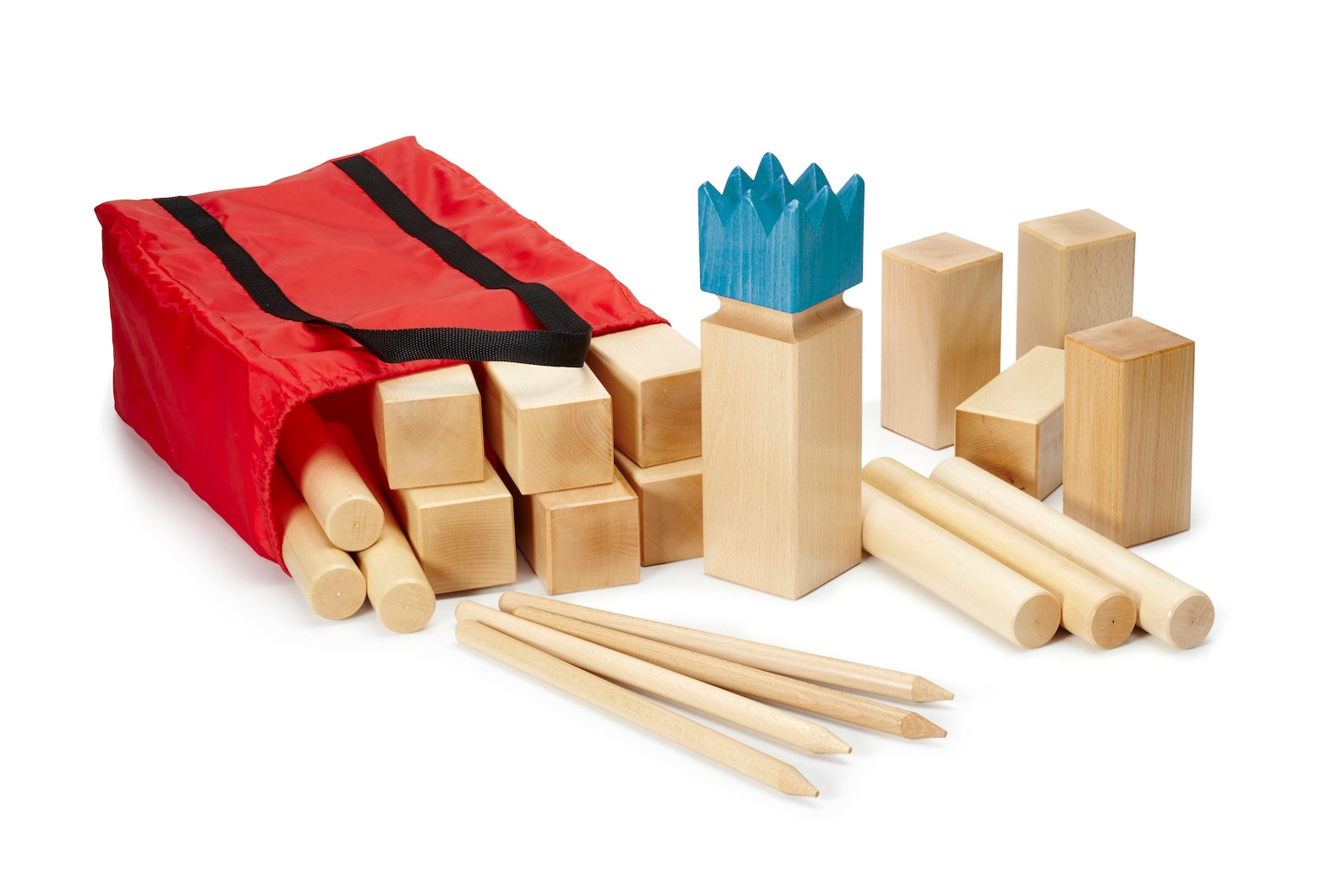 Kubb Game Set Tournament blue King Solid Hardwood Regulation Etsy