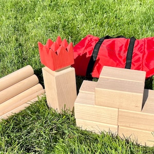 Torneo de juegos vikingos Kubb: el mejor juego de césped al aire libre para fiestas en la playa, regalo para papá, amante de los juegos, juego de lanzamiento de madera para bodas al aire libre