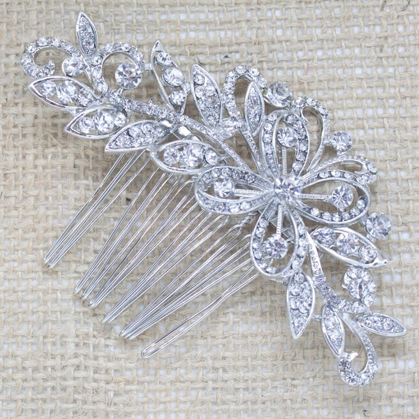 Bridal Comb, Rhinestone Comb, Bridal Comb Crystal, Wedding Crystal Hair Comb, Wedding Accessory, Bridal Headpiece, Silver Hair comb