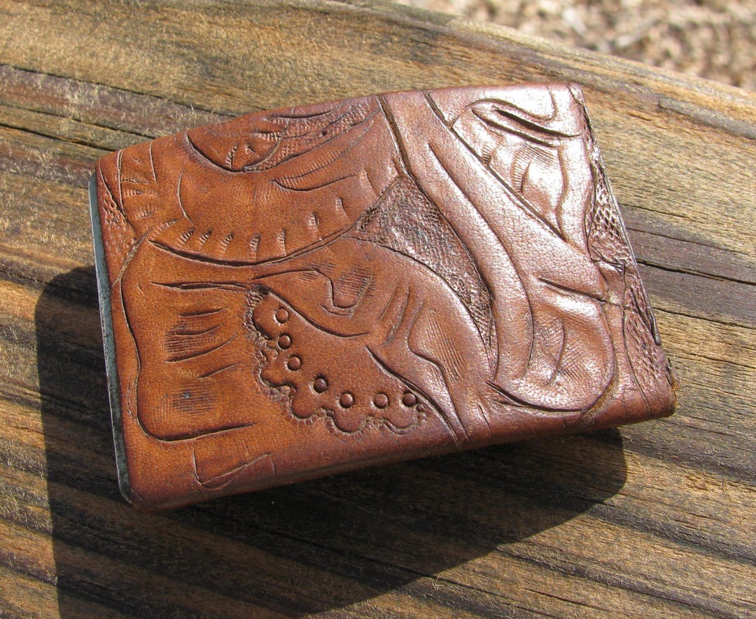 Vintage Artisan Crafted Hand Stitched Tooled Leather Wrapped Unisex ...