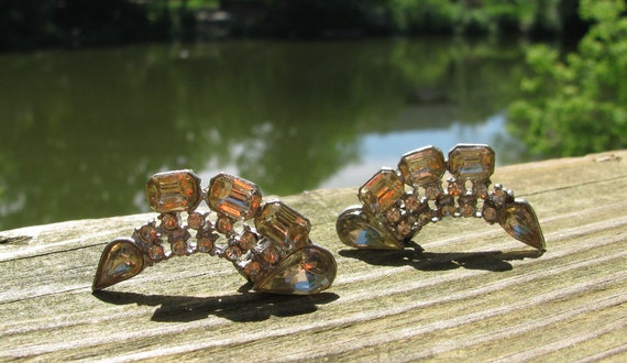 Antique Matching Pair of 1 & 5/8" Rhinestone Dres… - image 5