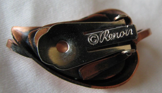 Pristine Mid Century "Renoir" Copper Stylized Lea… - image 9