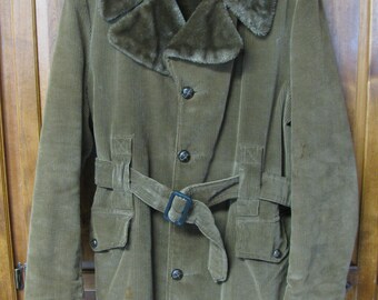 値下げ！！AMERI CORDUROY COLLAR MILITARY COAT Mens Military Retro Corduroy Trench Coat Double Breasted