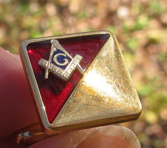 Amazing Vintage 1950's ANSON Signed Masonic Ruby … - image 7
