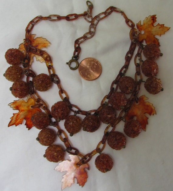 Remarkable Vintage Celluloid Two Tier Necklace, D… - image 10