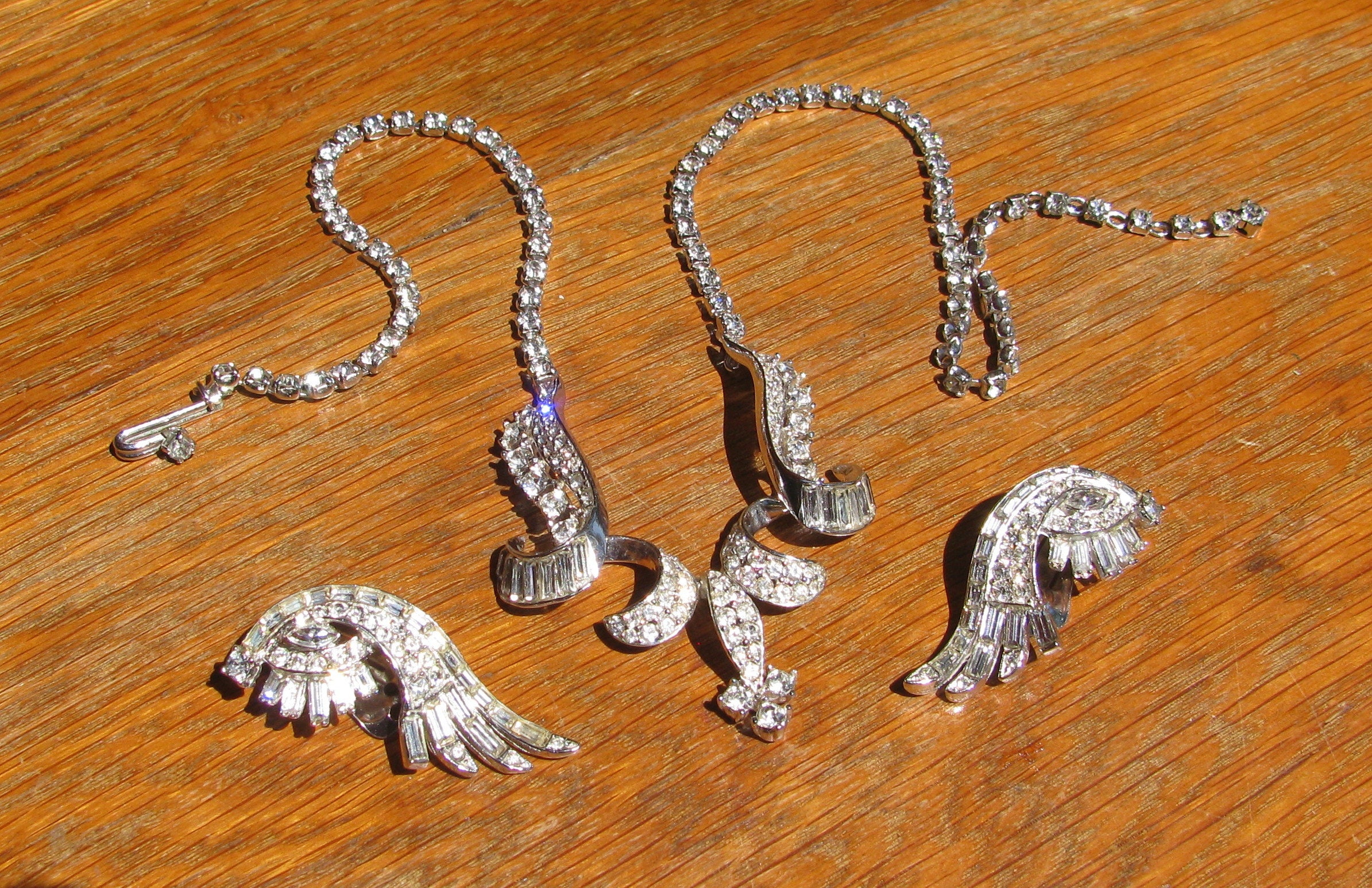Astounding Vintage LEDO Signed Rhinestone Demi Parure
