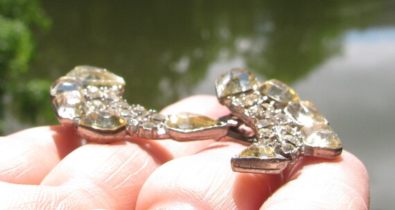 Antique Matching Pair of 1 & 5/8" Rhinestone Dres… - image 3