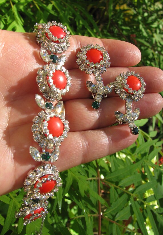 Hard to Find Hobé 1965 Dated Signed Demi Parure S… - image 7