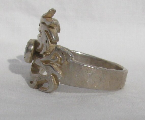 Mythical Silver Dragon Statement Ring, Openwork D… - image 5