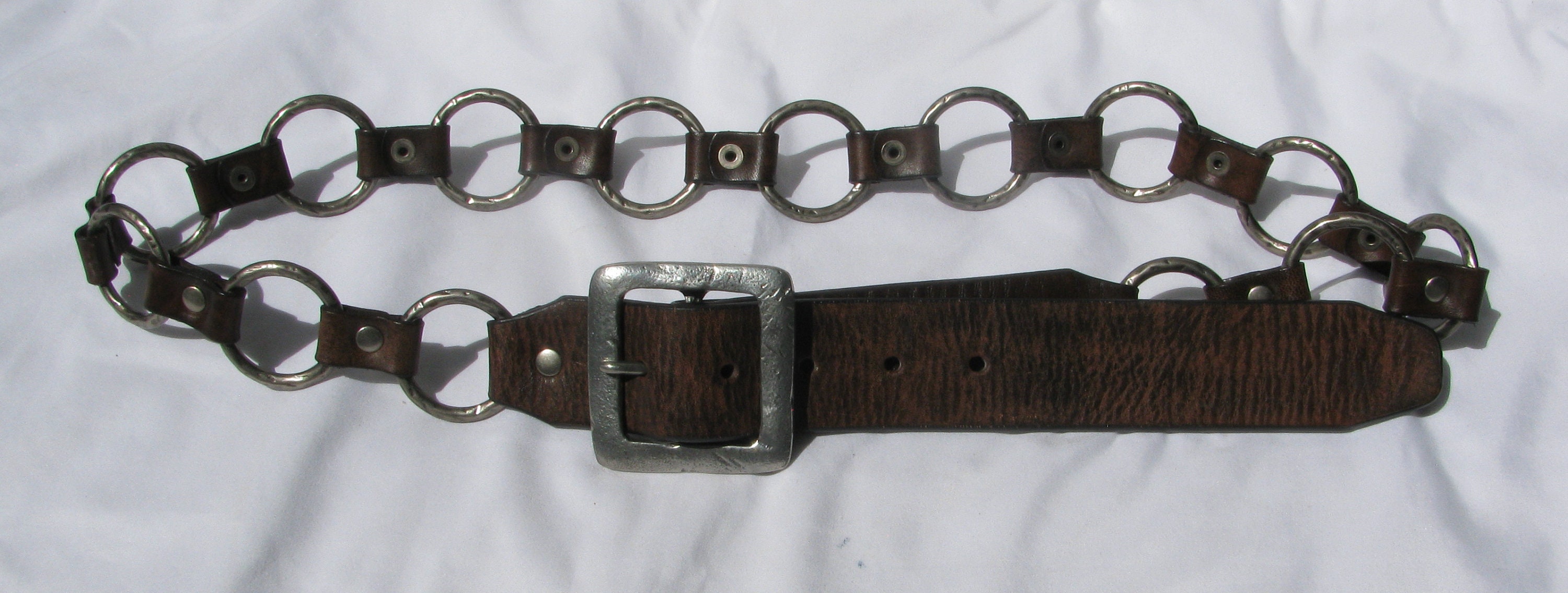 Genuine Leather and Metal Loop Belt - Etsy