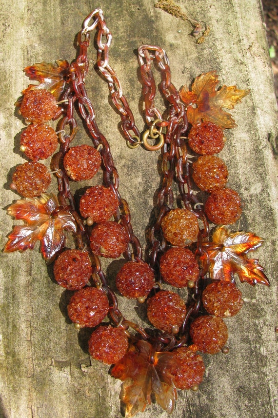 Remarkable Vintage Celluloid Two Tier Necklace, D… - image 8