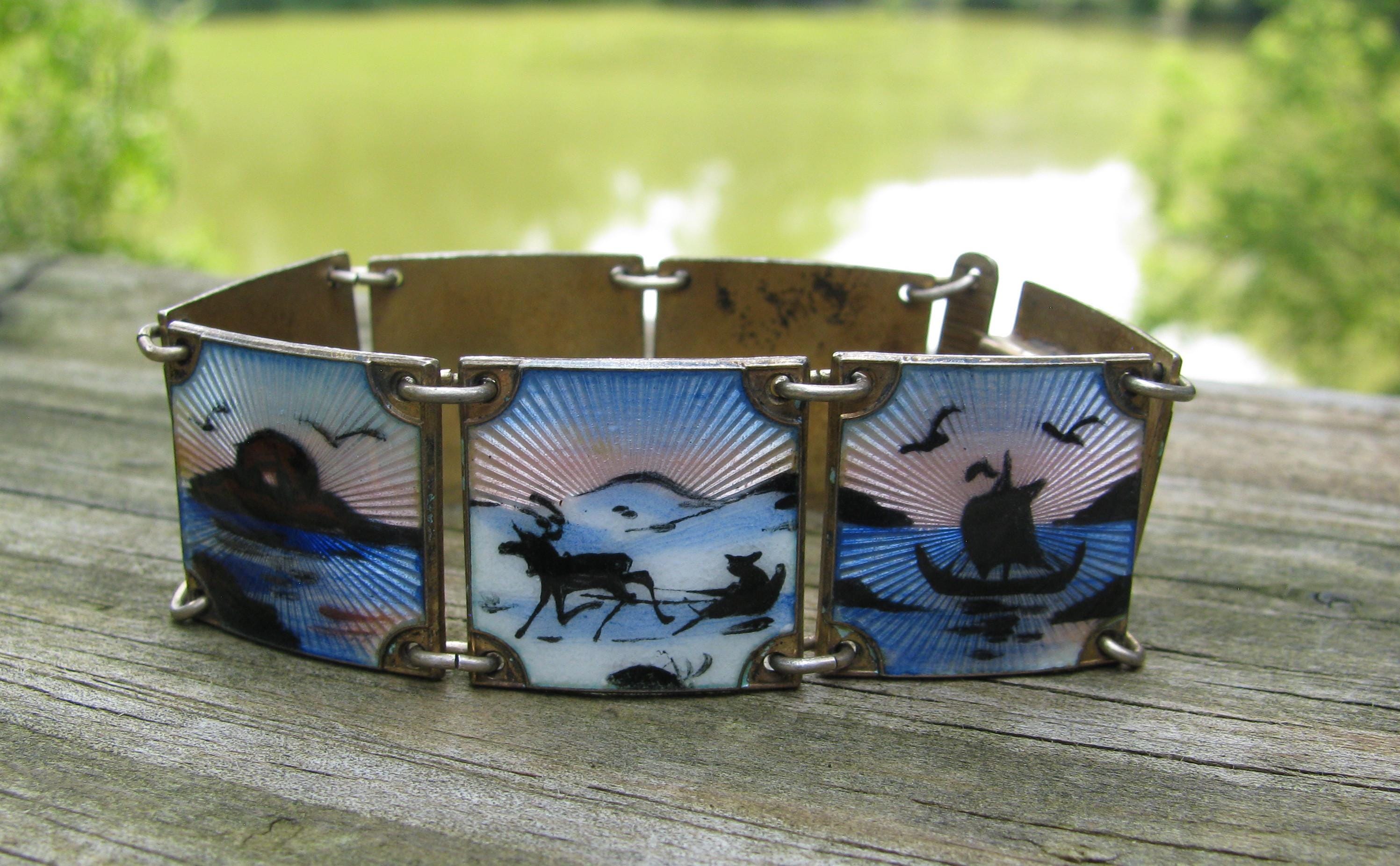 Magical 1950's Elvik & Co Hallmarked Norwegian Scenic Guilloché