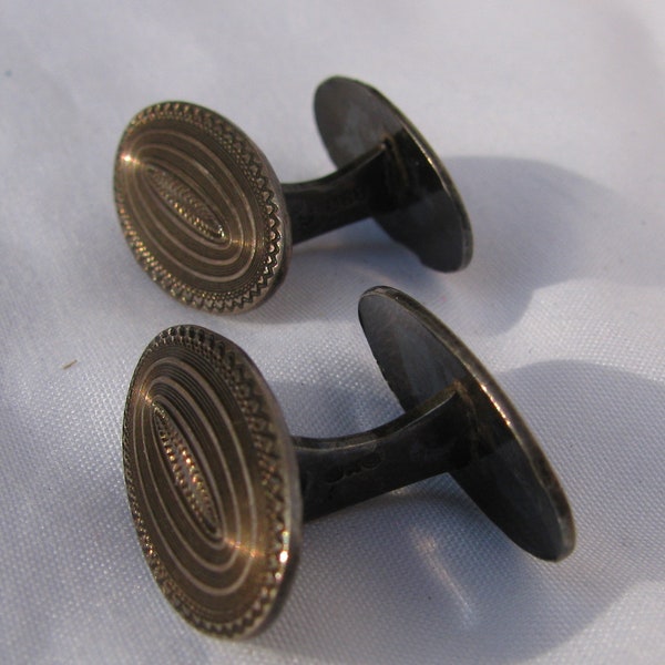 Incredible Antique H.C. Ostrem 830 Silver Double Faced, Double Sided Swivel Men's Cufflinks, Norway, OXO, Norwegian, Early 1900's