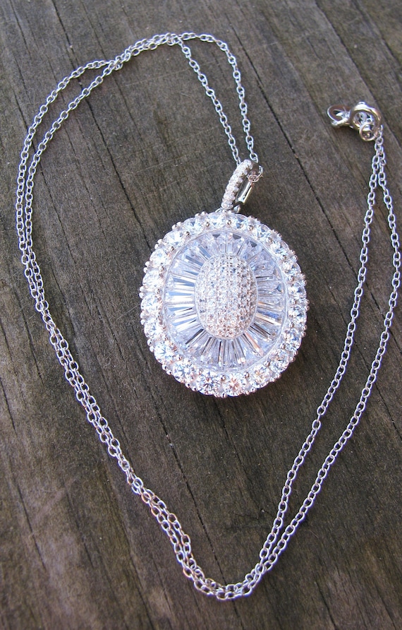 ネックレス・ペンダント [PRIMAUTE] Signature Ball Necklace Gorgeous Super Sparkly FZN Signed Sterling Silver Pendant