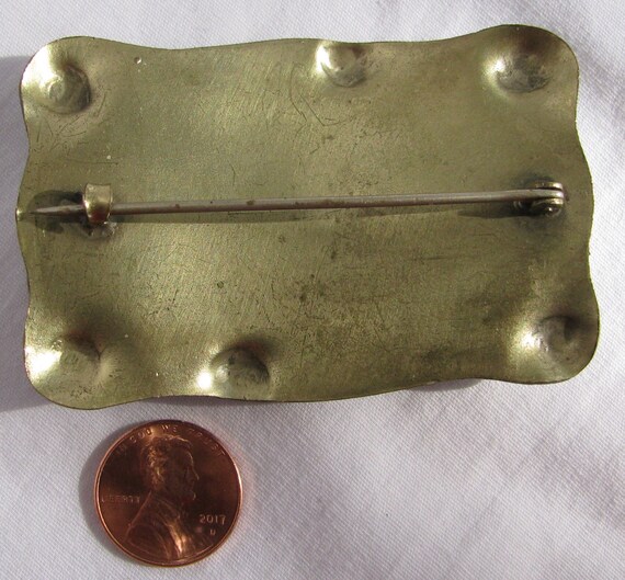 Unique Art Nouveau 2 & 7/8" Rectangular Dimension… - image 8