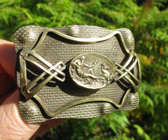 Unique Art Nouveau 2 & 7/8" Rectangular Dimension… - image 1