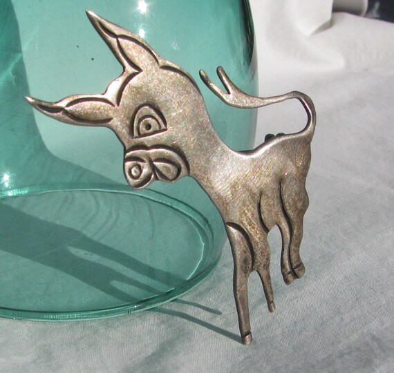 Fantastic Vintage MEXICO SILVER Marked Bucking Do… - image 2