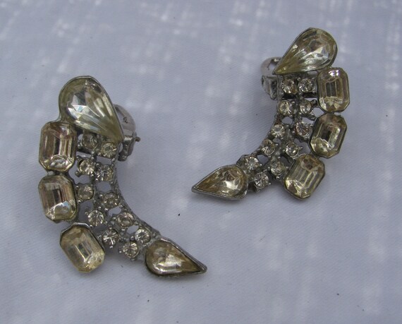 Antique Matching Pair of 1 & 5/8" Rhinestone Dres… - image 10