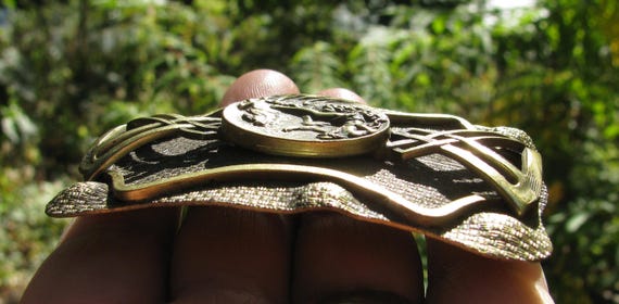 Unique Art Nouveau 2 & 7/8" Rectangular Dimension… - image 3