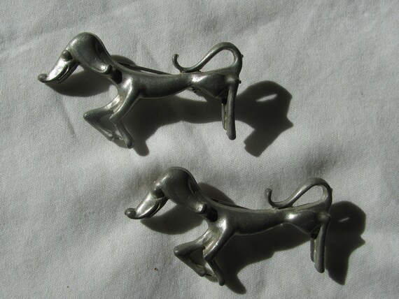 Matching Pair of Vintage Dachshund Dog Brooches, … - image 5