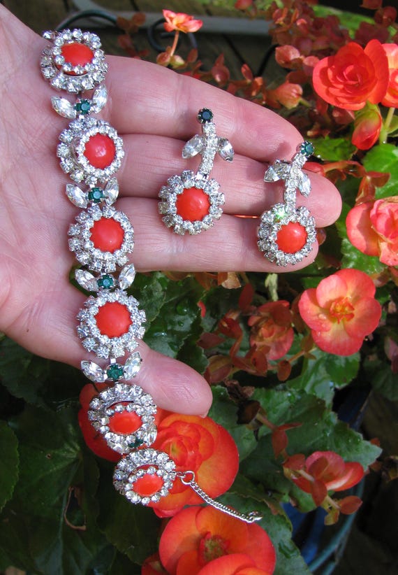 Hard to Find Hobé 1965 Dated Signed Demi Parure S… - image 1