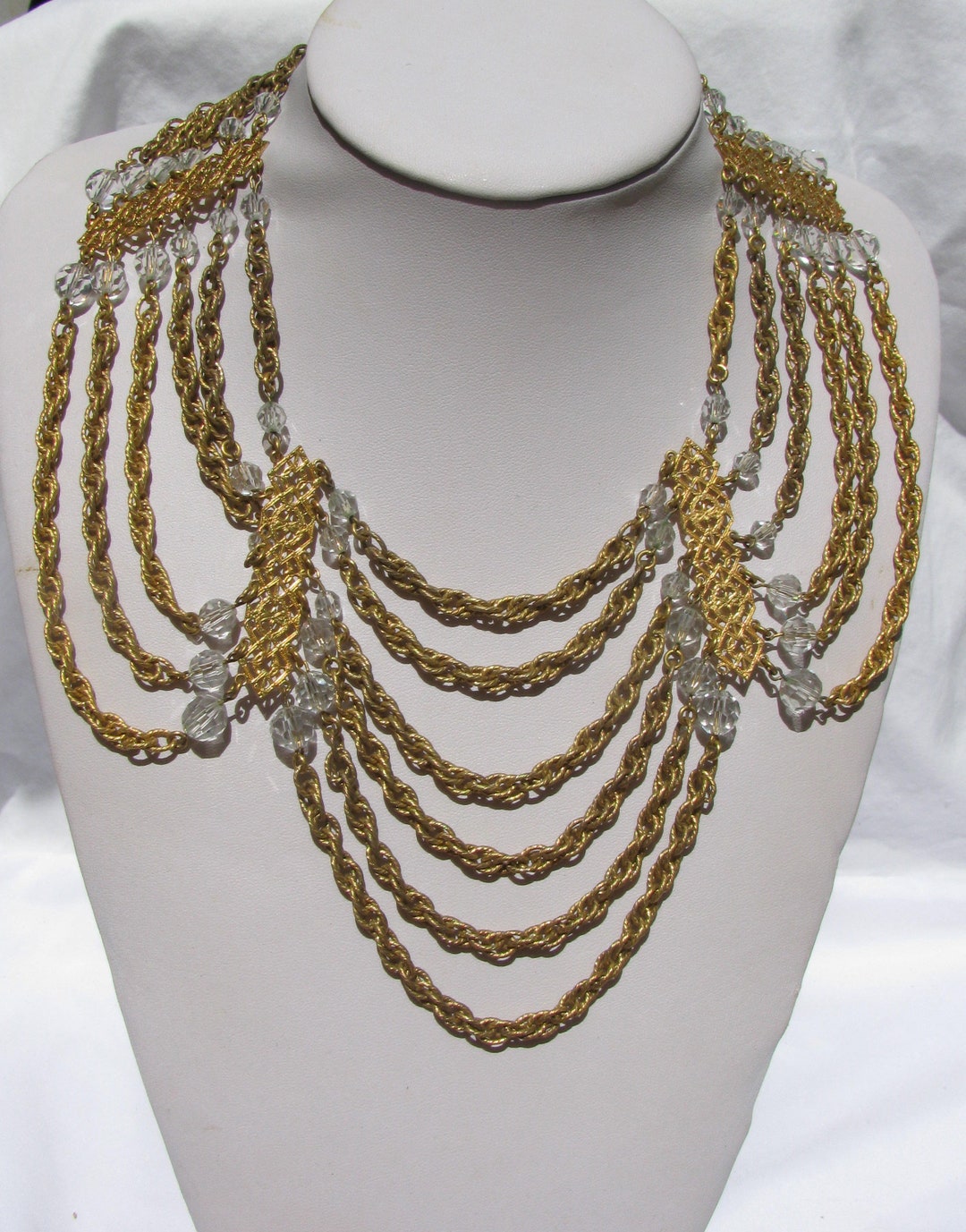 EXQUISITE Antique 6 Strand Brass Prince of Wales Chain & - Etsy